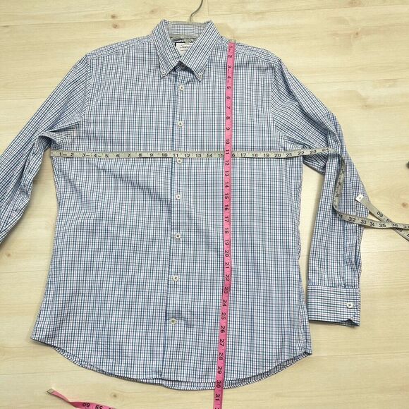 Charles Tyrwhitt Non-Iron Slim Fit Button Down 16.5x34 Blue Purple Check - Picture 10 of 13